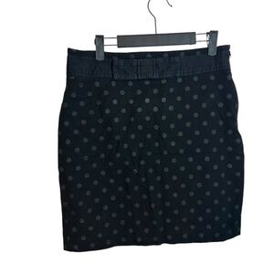 Loft Black Polka Dot Bow Pencil Skirt